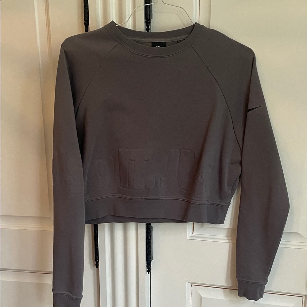 Nike Women's Charcoal Cropped Sweatshirt